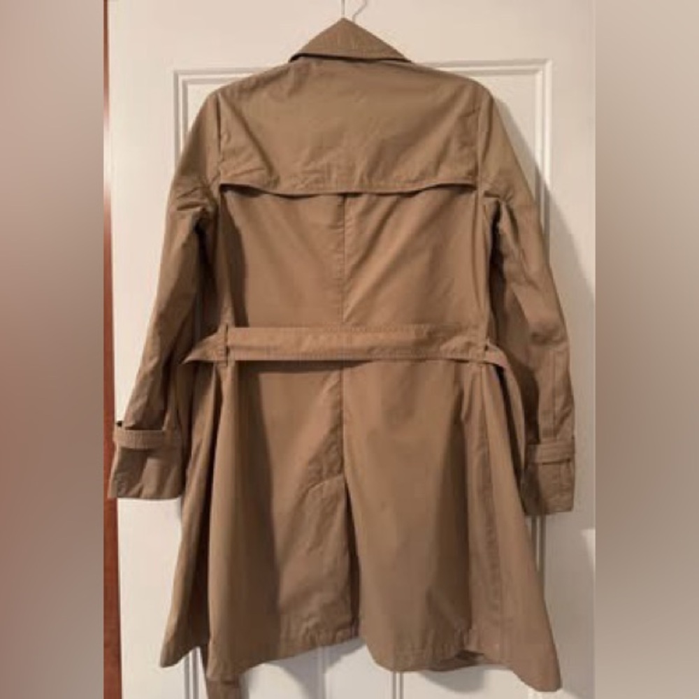 GAP Classic Beige khaki Trench Coat double breasted belt women’s small - Picture 2 of 7